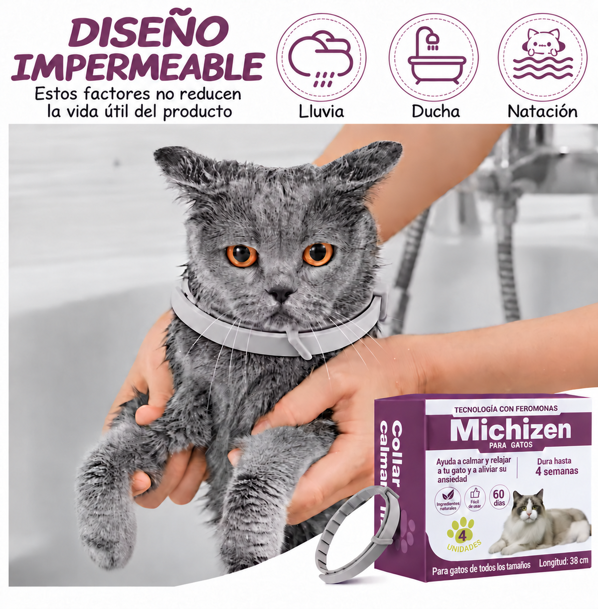 Collar calmante con feromonas para gatos Michizen